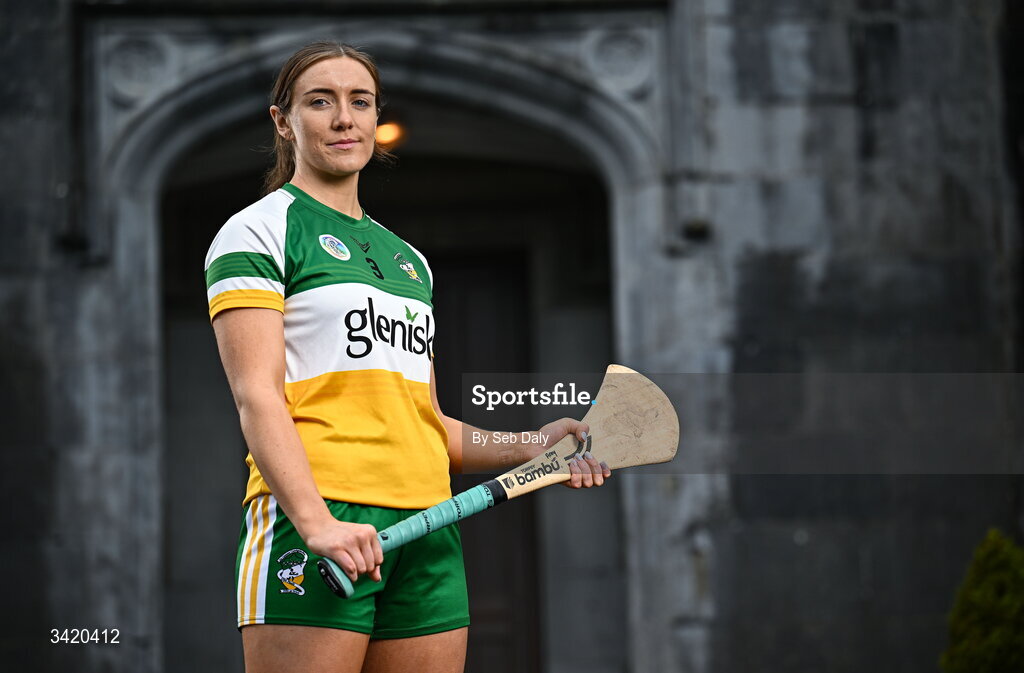 9 April 2026; Amy Byrne of Offaly pictured at the launch of the 2026 Leinster GAA Senior Camogie Championship, at The Kinnitty Castle Hotel in Kinnitty, Offaly. Photo by Seb Daly/Sportsfile
