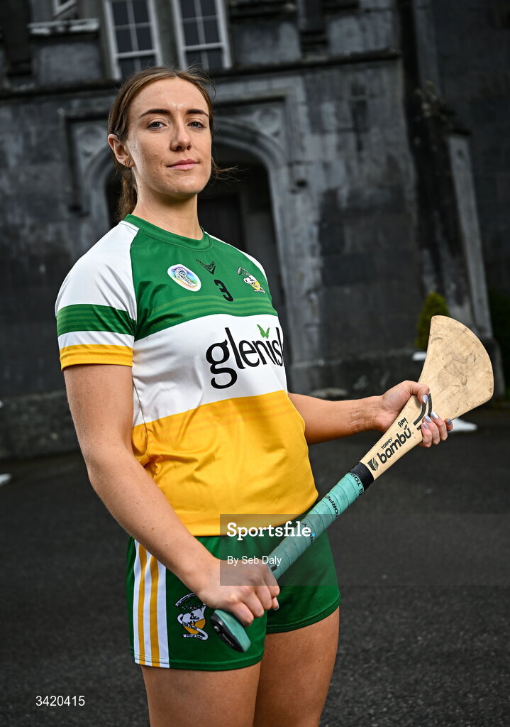 9 April 2026; Amy Byrne of Offaly pictured at the launch of the 2026 Leinster GAA Senior Camogie Championship, at The Kinnitty Castle Hotel in Kinnitty, Offaly. Photo by Seb Daly/Sportsfile