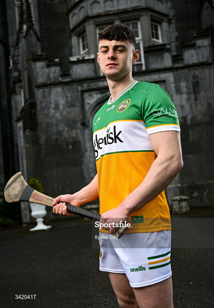 9 April 2026; Charlie Mitchell of Offaly pictured at the launch of the 2026 Leinster GAA Senior Hurling Championship, at The Kinnitty Castle Hotel in Kinnitty, Offaly. Photo by Seb Daly/Sportsfile