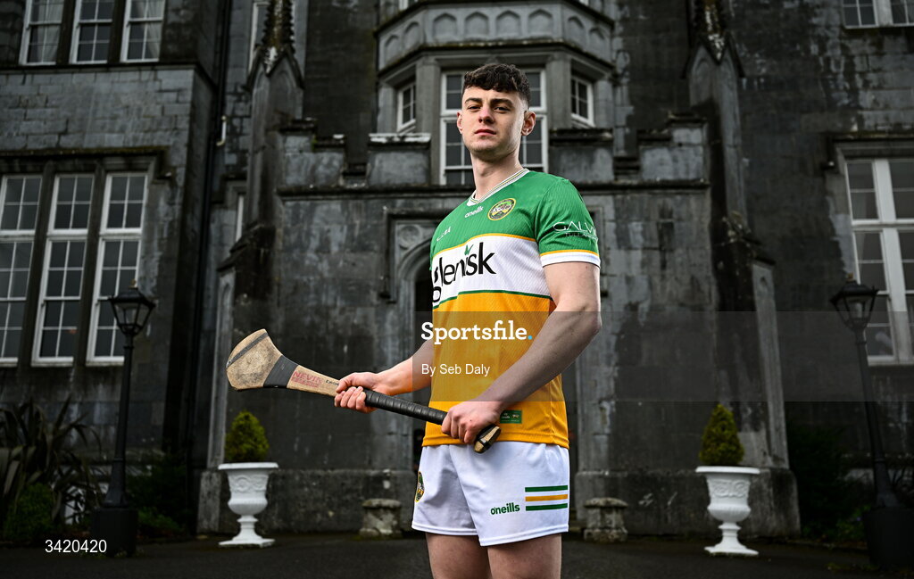 9 April 2026; Charlie Mitchell of Offaly pictured at the launch of the 2026 Leinster GAA Senior Hurling Championship, at The Kinnitty Castle Hotel in Kinnitty, Offaly. Photo by Seb Daly/Sportsfile