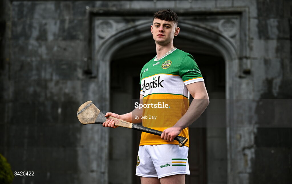 9 April 2026; Charlie Mitchell of Offaly pictured at the launch of the 2026 Leinster GAA Senior Hurling Championship, at The Kinnitty Castle Hotel in Kinnitty, Offaly. Photo by Seb Daly/Sportsfile