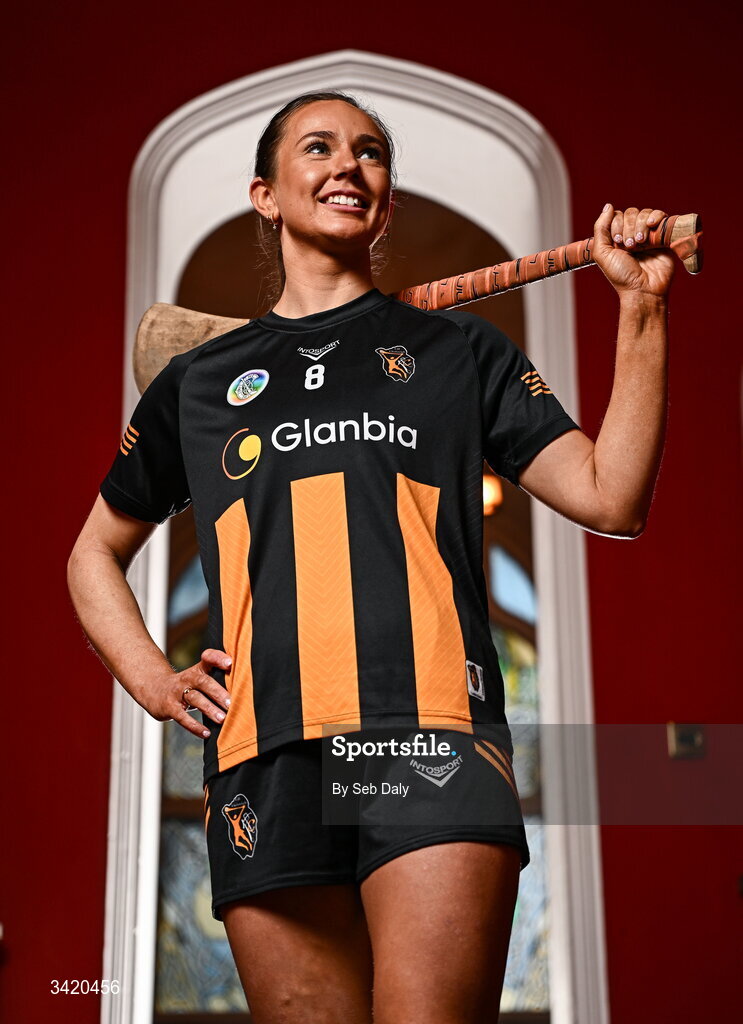 9 April 2026; Caoimhe Dowling of Kilkenny pictured at the launch of the 2026 Leinster GAA Senior Camogie Championship, at The Kinnitty Castle Hotel in Kinnitty, Offaly. Photo by Seb Daly/Sportsfile