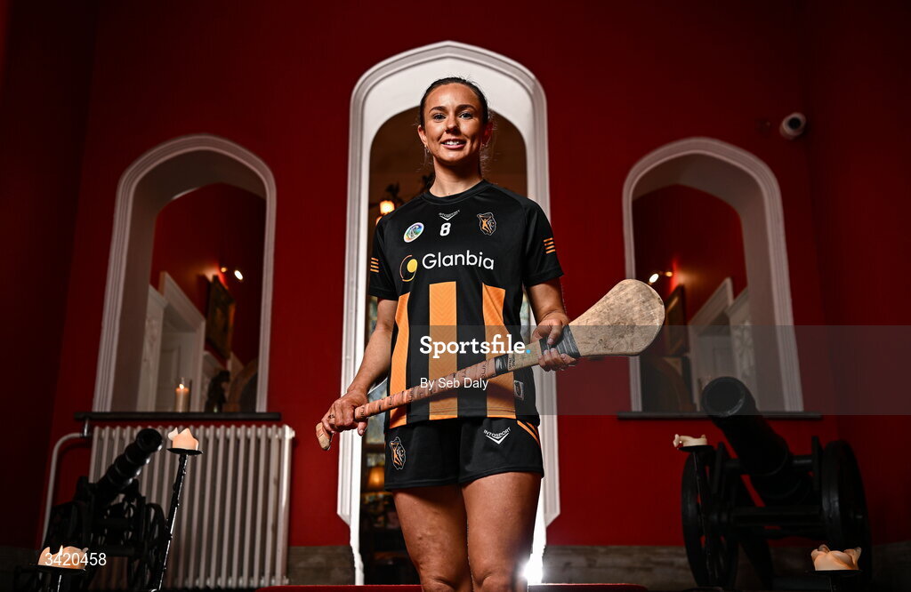 9 April 2026; Caoimhe Dowling of Kilkenny pictured at the launch of the 2026 Leinster GAA Senior Camogie Championship, at The Kinnitty Castle Hotel in Kinnitty, Offaly. Photo by Seb Daly/Sportsfile