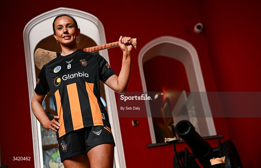 9 April 2026; Caoimhe Dowling of Kilkenny pictured at the launch of the 2026 Leinster GAA Senior Camogie Championship, at The Kinnitty Castle Hotel in Kinnitty, Offaly. Photo by Seb Daly/Sportsfile