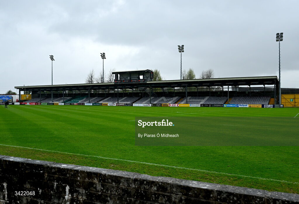 10 April 2026; A general view before the SSE Airtricity Men's Premier Division match between Galway United and Shelbourne at Eamonn Deacy Park in Galway. Photo by Piaras Ó Mídheach/Sportsfile