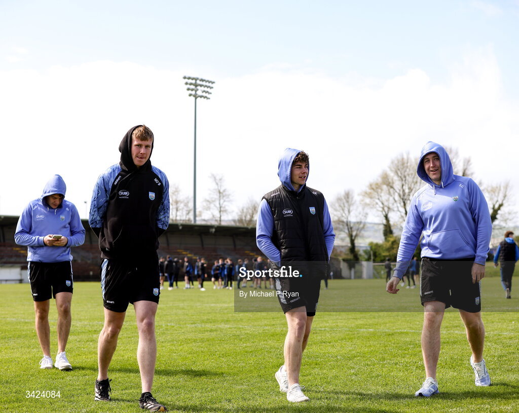 12 April 2026; Waterford players walk the pitch before the Munster GAA Football Senior Championship quarter-final match between Waterford and Tipperary at Cappoquin Logistics Fraher Field in Waterford. Photo by Michael P Ryan/Sportsfile