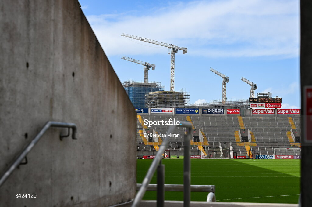12 April 2026; A general view of the stadium before the Munster GAA Football Senior Championship quarter-final match between Cork and Limerick at SuperValu Páirc Uí Chaoimh in Cork. Photo by Brendan Moran/Sportsfile