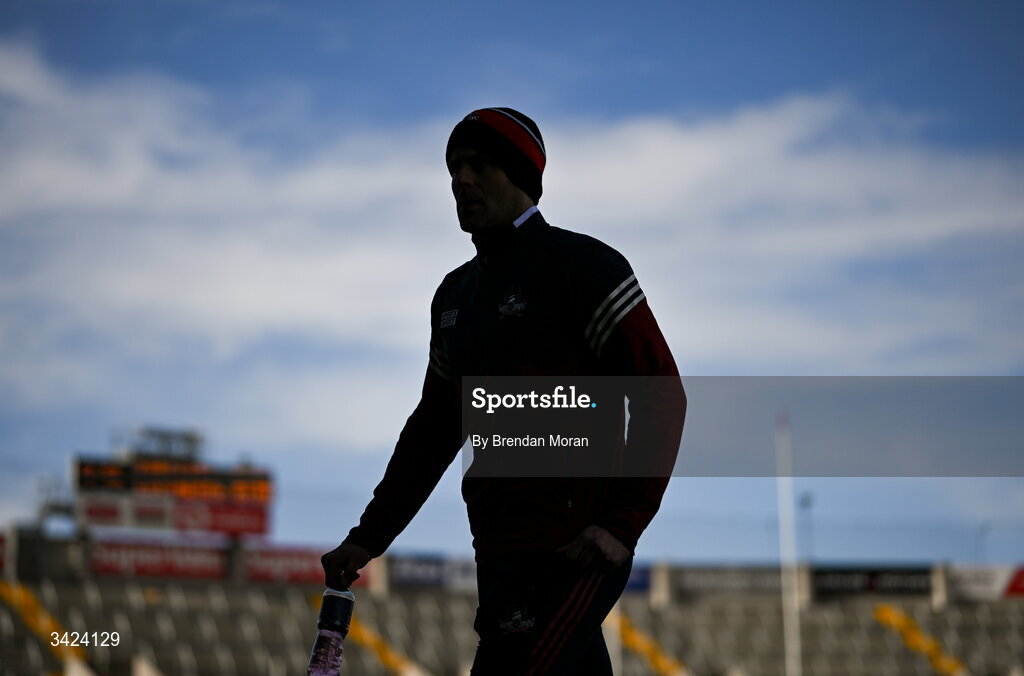 12 April 2026; Cork goalkeeper Micheál Aodh Martin walks the pitch before the Munster GAA Football Senior Championship quarter-final match between Cork and Limerick at SuperValu Páirc Uí Chaoimh in Cork. Photo by Brendan Moran/Sportsfile