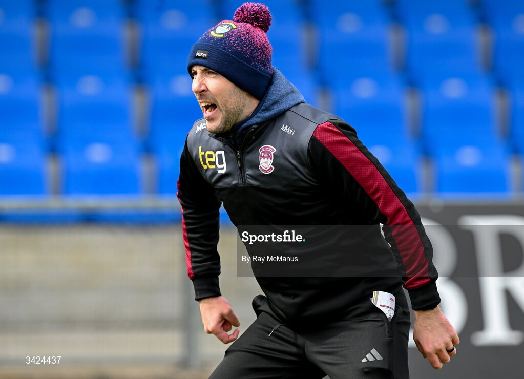 12 April 2026; Westmeath manager Mark McHugh before the Leinster GAA Football Senior Championship Round 1 match between Longford and Westmeath at Glennon Bros Pearse Park in Longford. Photo by Ray McManus/Sportsfile