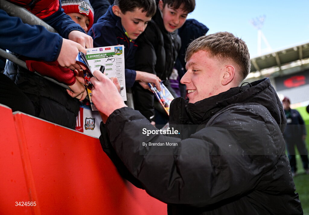 12 April 2026; Dara Sheedy of Cork signs autographs for supporters after the Munster GAA Football Senior Championship quarter-final match between Cork and Limerick at SuperValu Páirc Uí Chaoimh in Cork. Photo by Brendan Moran/Sportsfile
