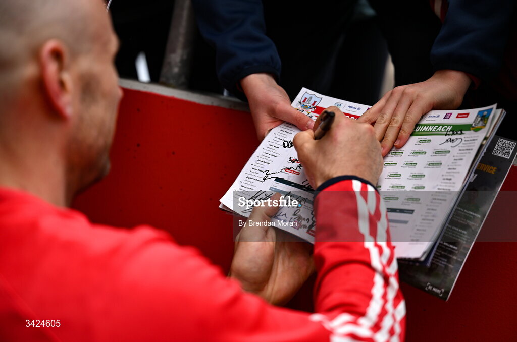12 April 2026; Brian O’Driscoll of Cork signs autographs after the Munster GAA Football Senior Championship quarter-final match between Cork and Limerick at SuperValu Páirc Uí Chaoimh in Cork. Photo by Brendan Moran/Sportsfile