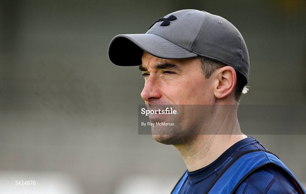 12 April 2026; Longford manager Mike Solan near the end of the Leinster GAA Football Senior Championship Round 1 match between Longford and Westmeath at Glennon Bros Pearse Park in Longford. Photo by Ray McManus/Sportsfile
