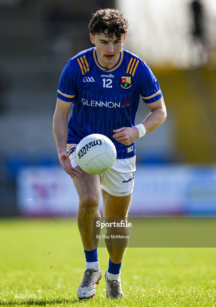 12 April 2026; Daniel Reynolds of Longford during the Leinster GAA Football Senior Championship Round 1 match between Longford and Westmeath at Glennon Bros Pearse Park in Longford. Photo by Ray McManus/Sportsfile