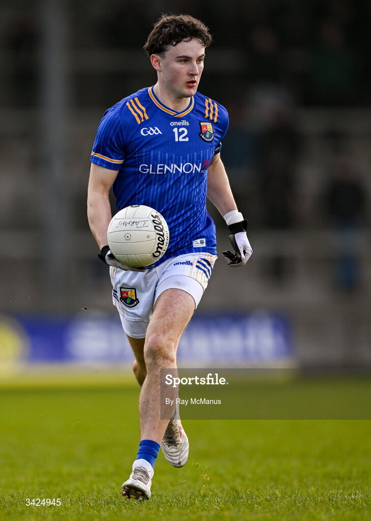12 April 2026; Daniel Reynolds of Longford during the Leinster GAA Football Senior Championship Round 1 match between Longford and Westmeath at Glennon Bros Pearse Park in Longford. Photo by Ray McManus/Sportsfile