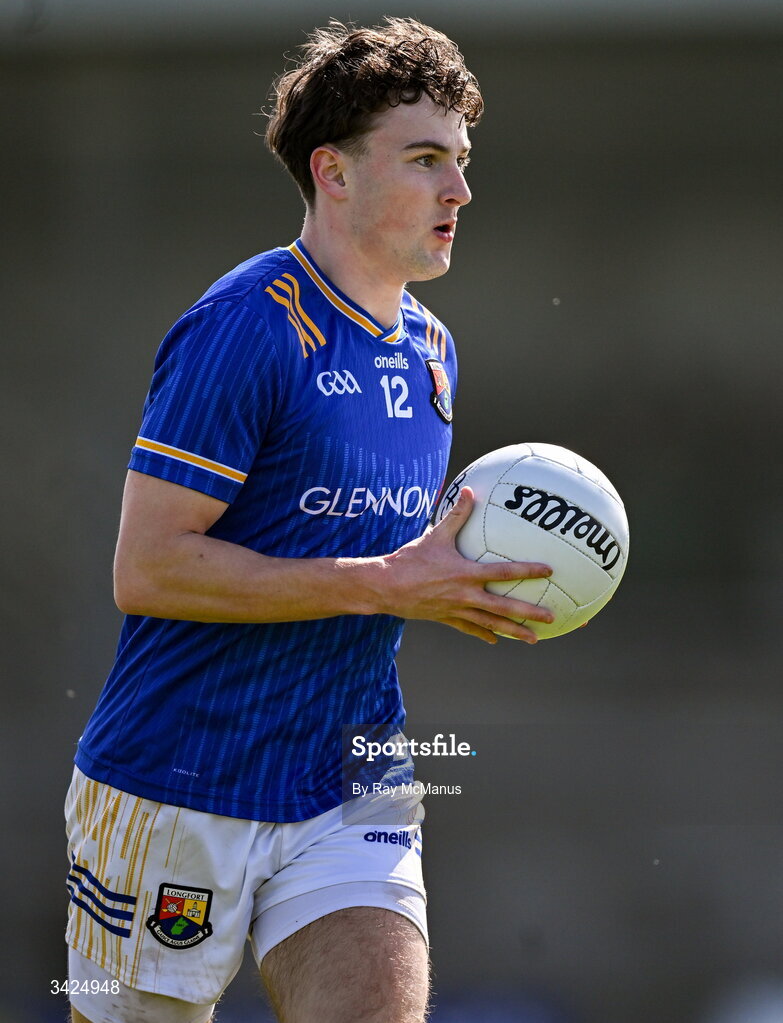 12 April 2026; Daniel Reynolds of Longford during the Leinster GAA Football Senior Championship Round 1 match between Longford and Westmeath at Glennon Bros Pearse Park in Longford. Photo by Ray McManus/Sportsfile