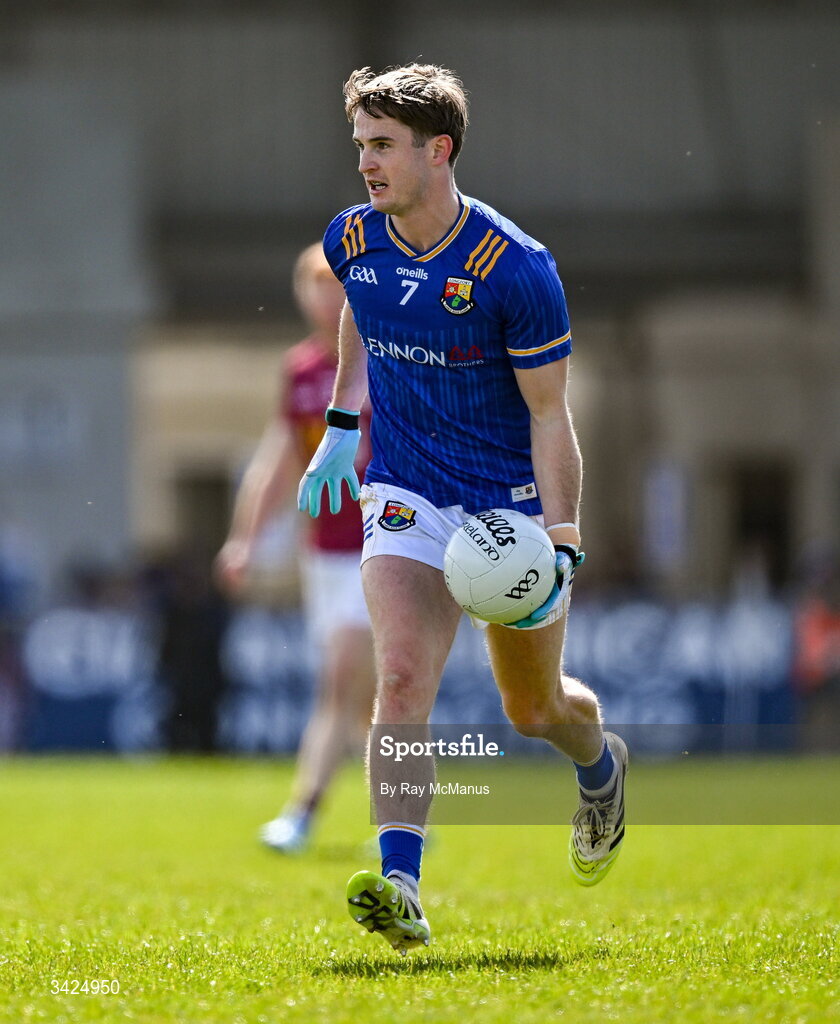 12 April 2026; Dessie Reynolds of Longford during the Leinster GAA Football Senior Championship Round 1 match between Longford and Westmeath at Glennon Bros Pearse Park in Longford. Photo by Ray McManus/Sportsfile