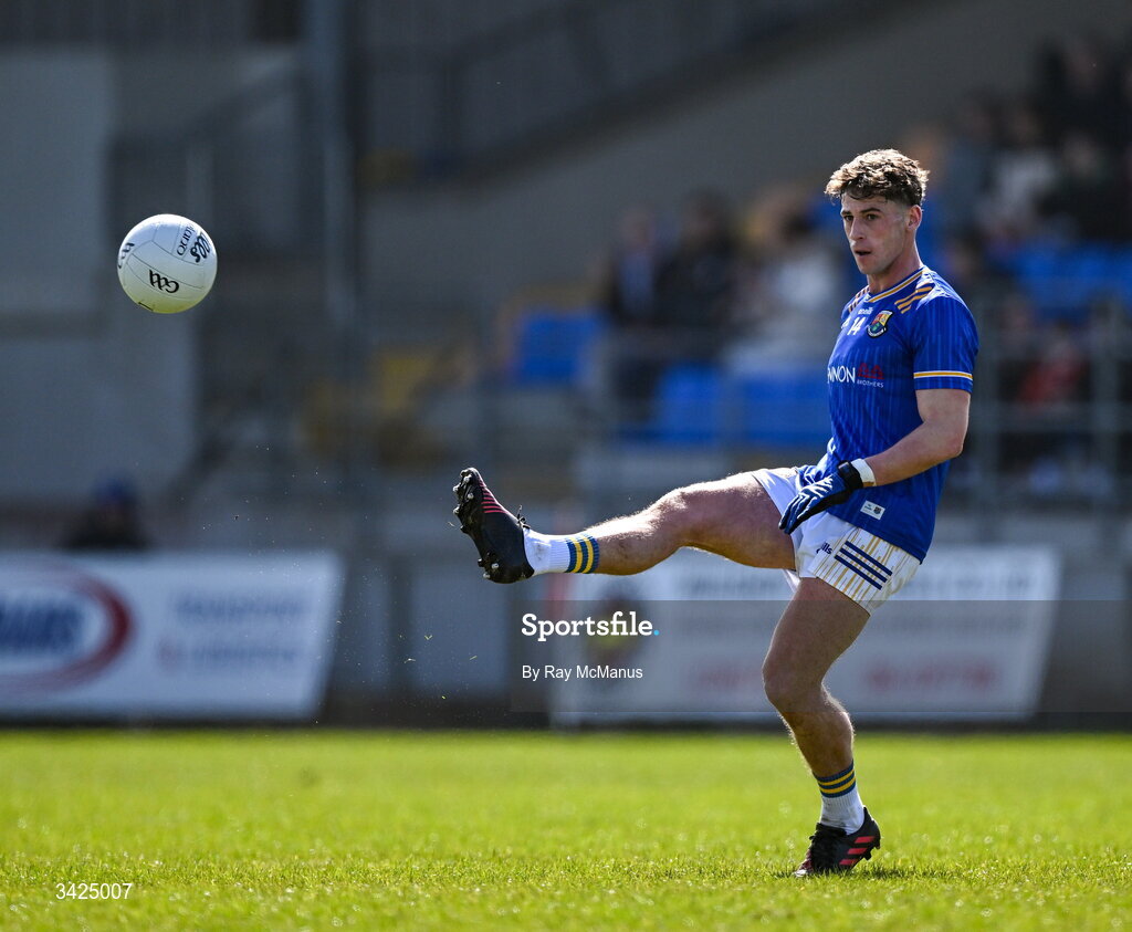 12 April 2026; Joseph Hagan of Longford during the Leinster GAA Football Senior Championship Round 1 match between Longford and Westmeath at Glennon Bros Pearse Park in Longford. Photo by Ray McManus/Sportsfile