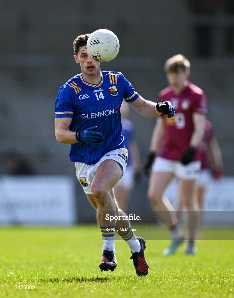 12 April 2026; Joseph Hagan of Longford during the Leinster GAA Football Senior Championship Round 1 match between Longford and Westmeath at Glennon Bros Pearse Park in Longford. Photo by Ray McManus/Sportsfile