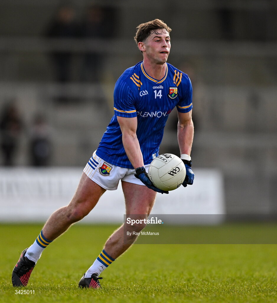 12 April 2026; Joseph Hagan of Longford during the Leinster GAA Football Senior Championship Round 1 match between Longford and Westmeath at Glennon Bros Pearse Park in Longford. Photo by Ray McManus/Sportsfile