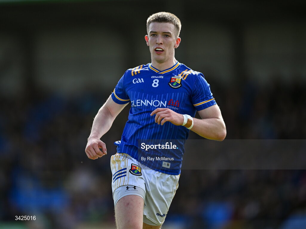 12 April 2026; Liam Glennon of Longford during the Leinster GAA Football Senior Championship Round 1 match between Longford and Westmeath at Glennon Bros Pearse Park in Longford. Photo by Ray McManus/Sportsfile