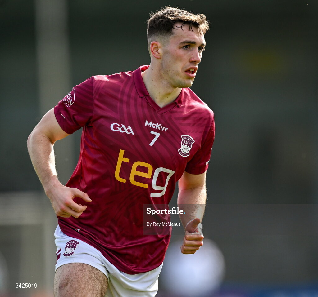 12 April 2026; Matthew Whittaker of Westmeath during the Leinster GAA Football Senior Championship Round 1 match between Longford and Westmeath at Glennon Bros Pearse Park in Longford. Photo by Ray McManus/Sportsfile