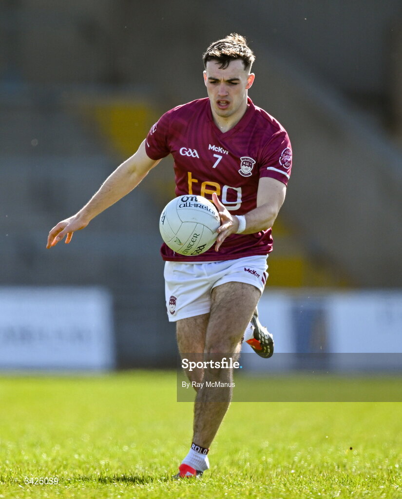 12 April 2026; Matthew Whittaker of Westmeath during the Leinster GAA Football Senior Championship Round 1 match between Longford and Westmeath at Glennon Bros Pearse Park in Longford. Photo by Ray McManus/Sportsfile