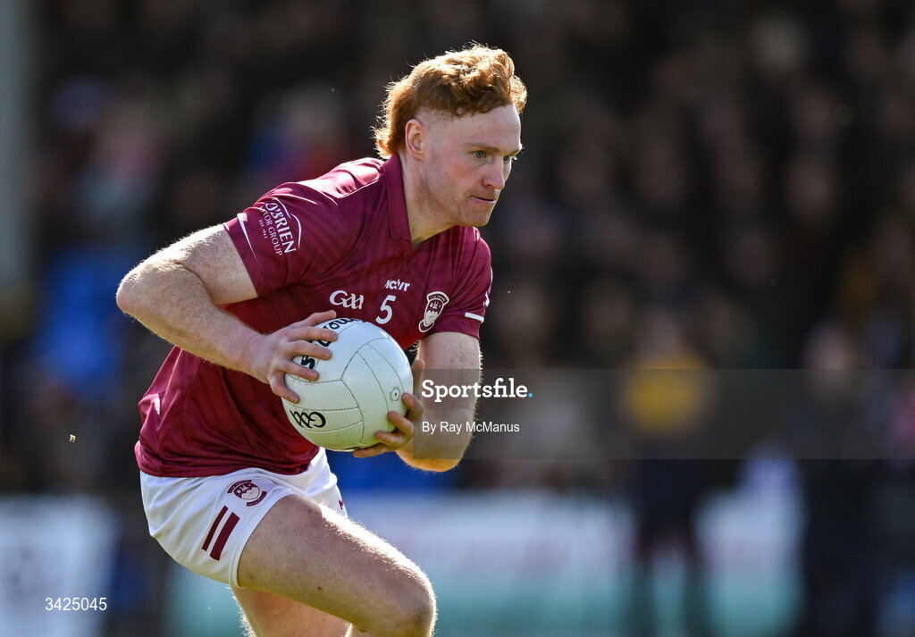 12 April 2026; Ronan Wallace of Westmeath during the Leinster GAA Football Senior Championship Round 1 match between Longford and Westmeath at Glennon Bros Pearse Park in Longford. Photo by Ray McManus/Sportsfile