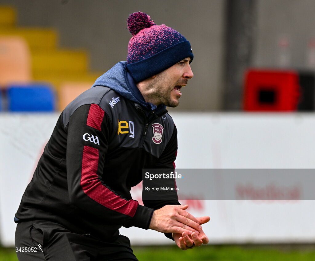 12 April 2026; Westmeath manager Mark McHugh before the Leinster GAA Football Senior Championship Round 1 match between Longford and Westmeath at Glennon Bros Pearse Park in Longford. Photo by Ray McManus/Sportsfile