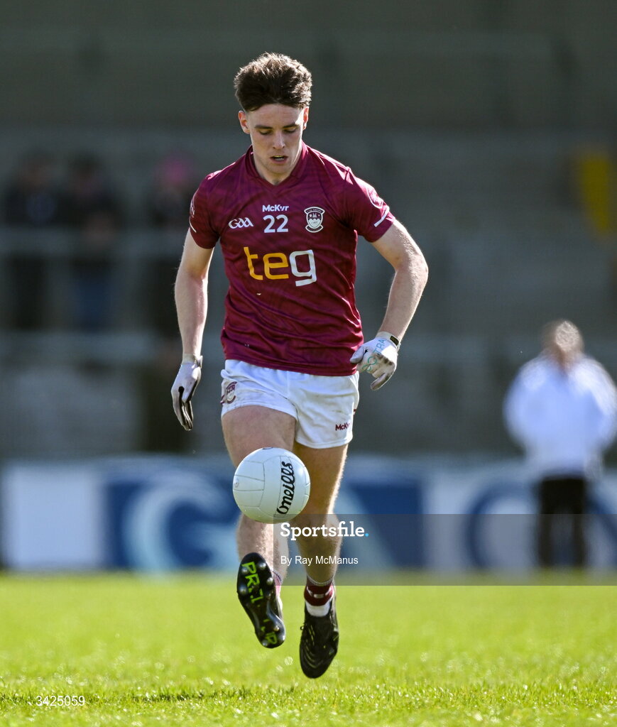 12 April 2026; Shane Ormsby of Westmeath during the Leinster GAA Football Senior Championship Round 1 match between Longford and Westmeath at Glennon Bros Pearse Park in Longford. Photo by Ray McManus/Sportsfile