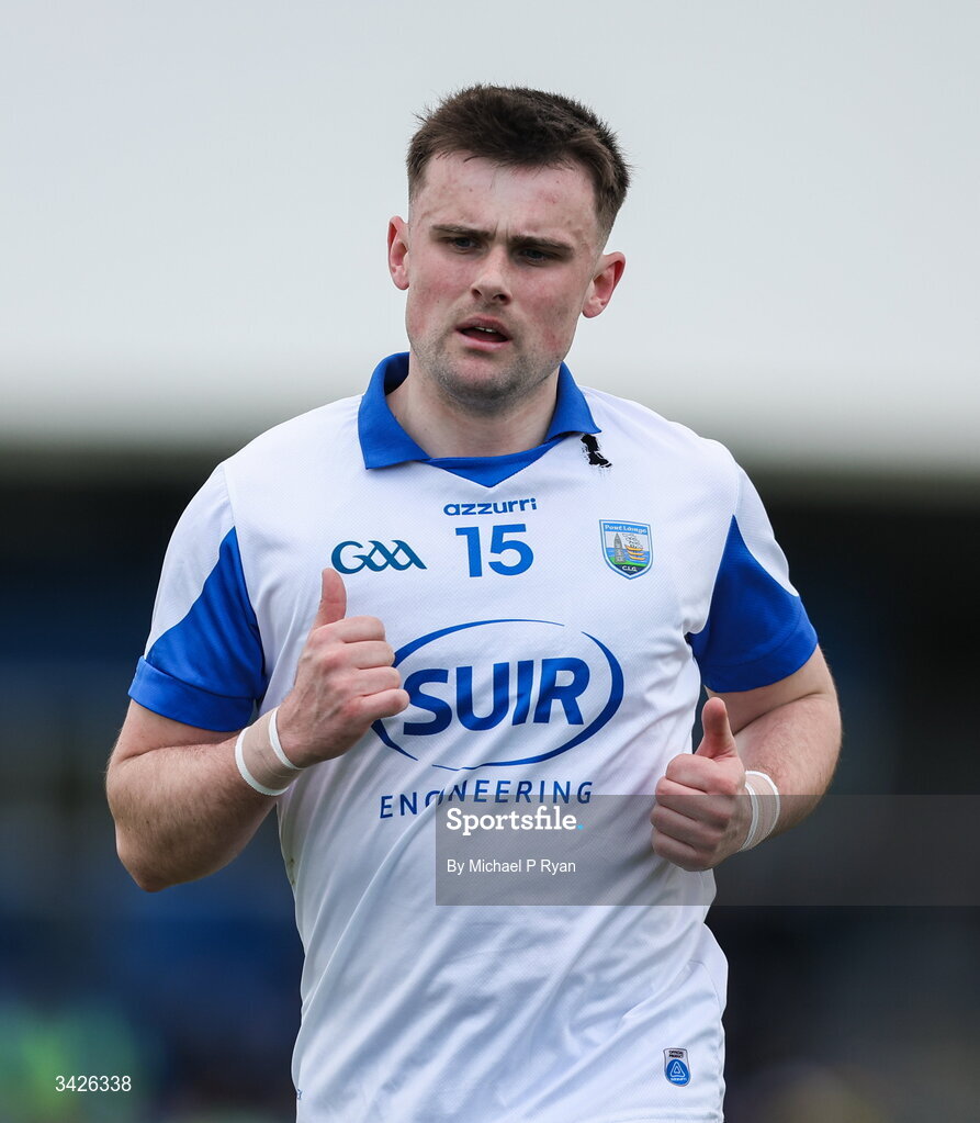 12 April 2026; Alan Dunwoody of Waterford during the Munster GAA Football Senior Championship quarter-final match between Waterford and Tipperary at Cappoquin Logistics Fraher Field in Waterford. Photo by Michael P Ryan/Sportsfile
