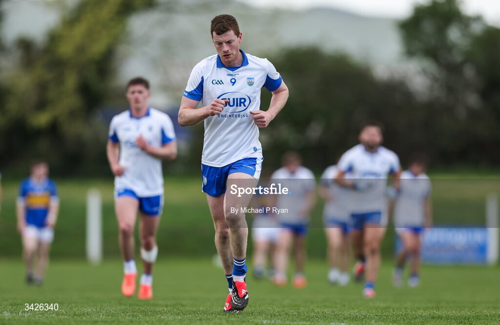 12 April 2026; Michael Curry of Waterford during the Munster GAA Football Senior Championship quarter-final match between Waterford and Tipperary at Cappoquin Logistics Fraher Field in Waterford. Photo by Michael P Ryan/Sportsfile