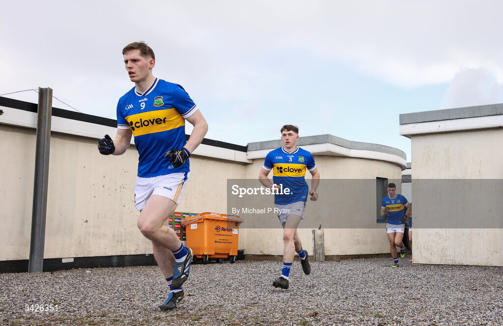12 April 2026; Paudie Feehan of Tipperary runs out for the start of the second half during the Munster GAA Football Senior Championship quarter-final match between Waterford and Tipperary at Cappoquin Logistics Fraher Field in Waterford. Photo by Michael P Ryan/Sportsfile