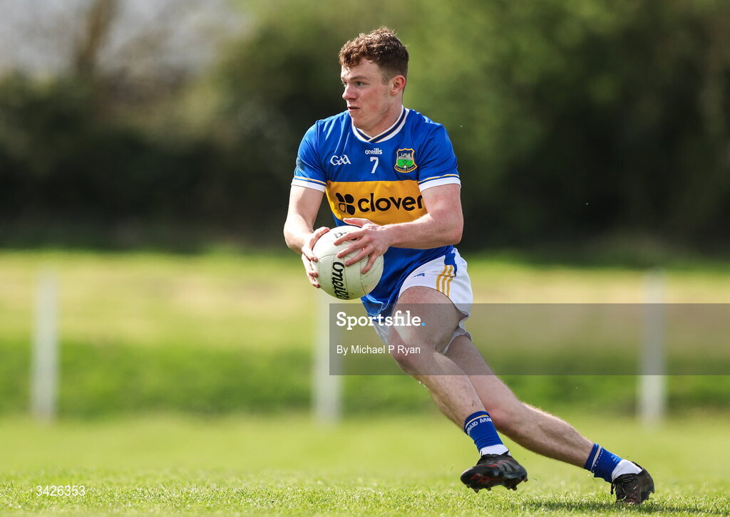 12 April 2026; Charlie King of Tipperary during the Munster GAA Football Senior Championship quarter-final match between Waterford and Tipperary at Cappoquin Logistics Fraher Field in Waterford. Photo by Michael P Ryan/Sportsfile