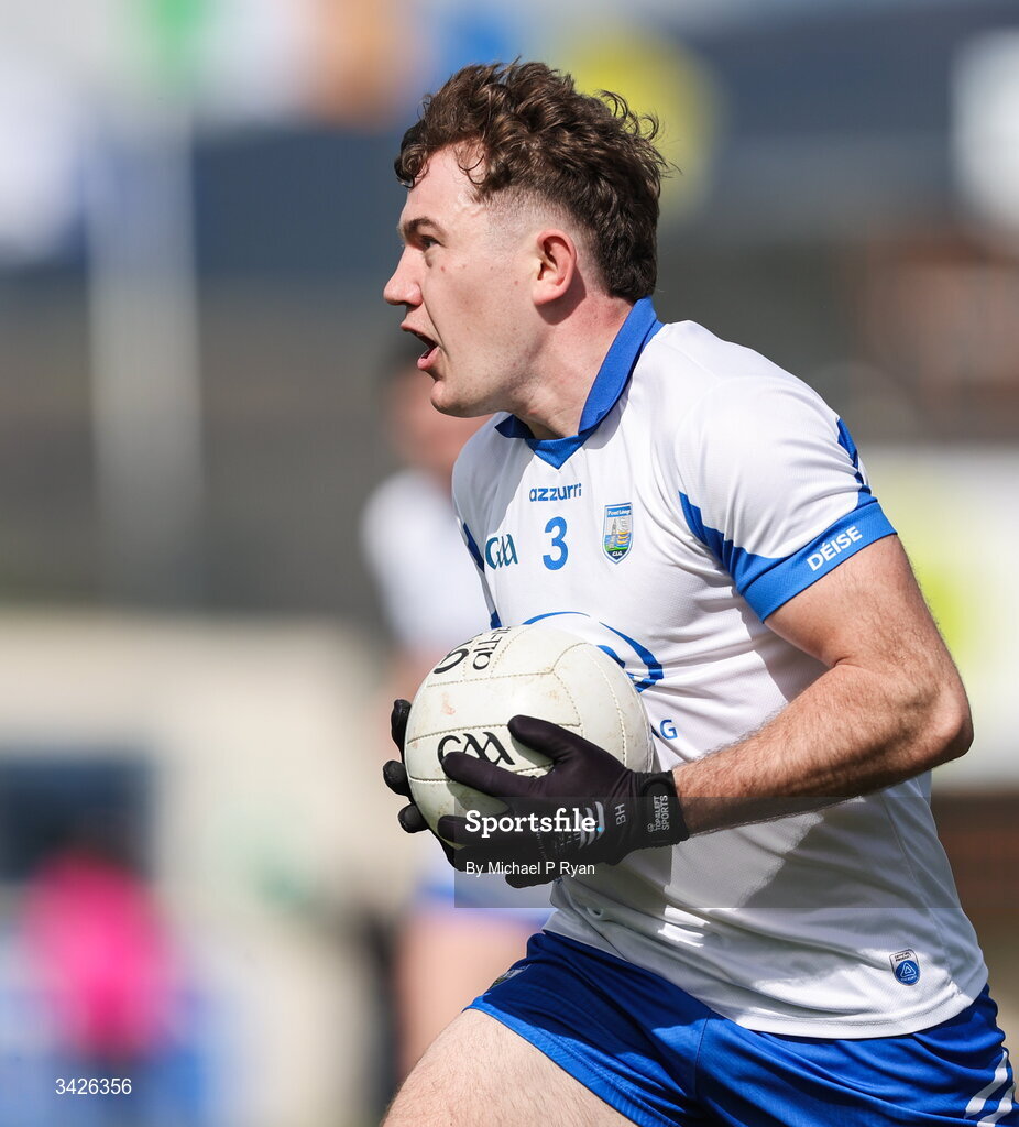 12 April 2026; Billy Hynes of Waterford during the Munster GAA Football Senior Championship quarter-final match between Waterford and Tipperary at Cappoquin Logistics Fraher Field in Waterford. Photo by Michael P Ryan/Sportsfile