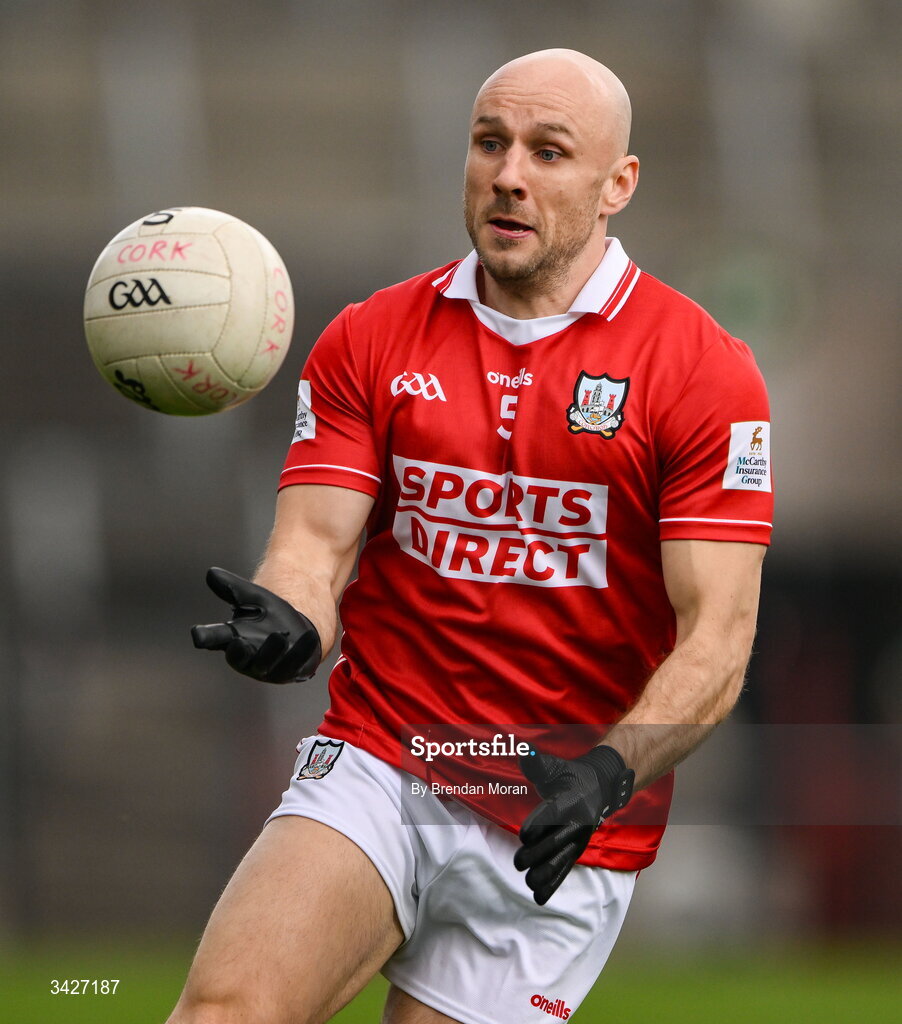 12 April 2026; Brian O’Driscoll of Cork during the Munster GAA Football Senior Championship quarter-final match between Cork and Limerick at SuperValu Páirc Uí Chaoimh in Cork. Photo by Brendan Moran/Sportsfile