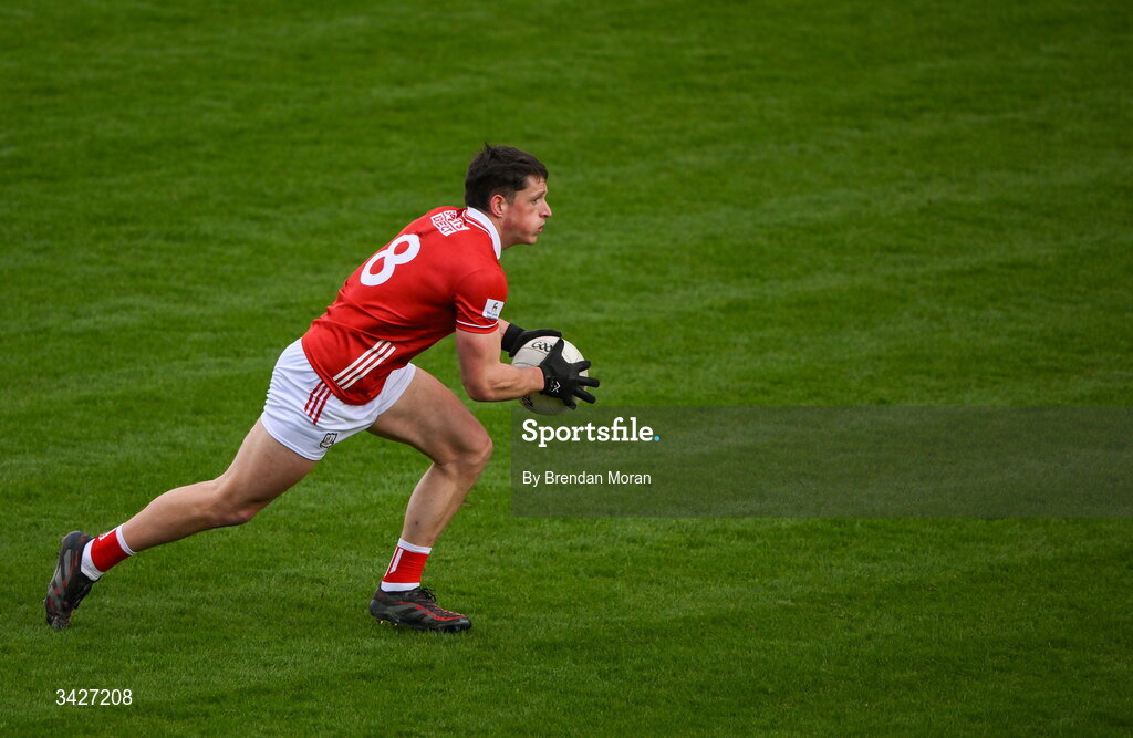 12 April 2026; Colm O’Callaghan of Cork during the Munster GAA Football Senior Championship quarter-final match between Cork and Limerick at SuperValu Páirc Uí Chaoimh in Cork. Photo by Brendan Moran/Sportsfile