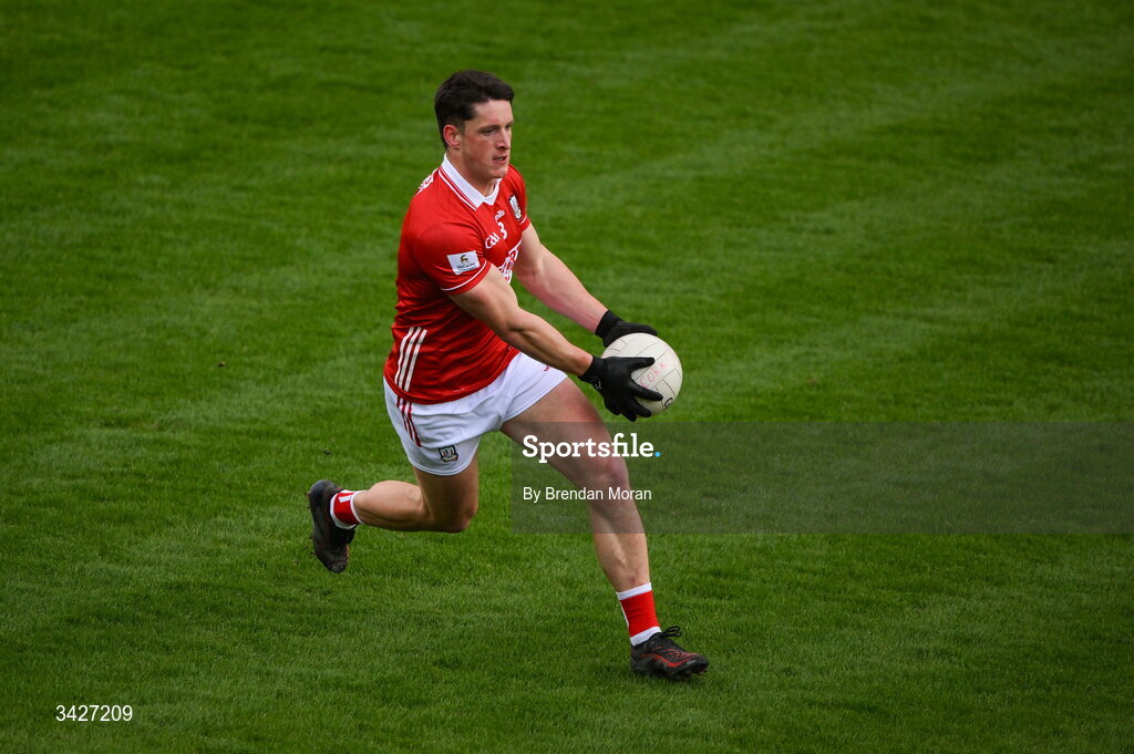 12 April 2026; Colm O’Callaghan of Cork during the Munster GAA Football Senior Championship quarter-final match between Cork and Limerick at SuperValu Páirc Uí Chaoimh in Cork. Photo by Brendan Moran/Sportsfile