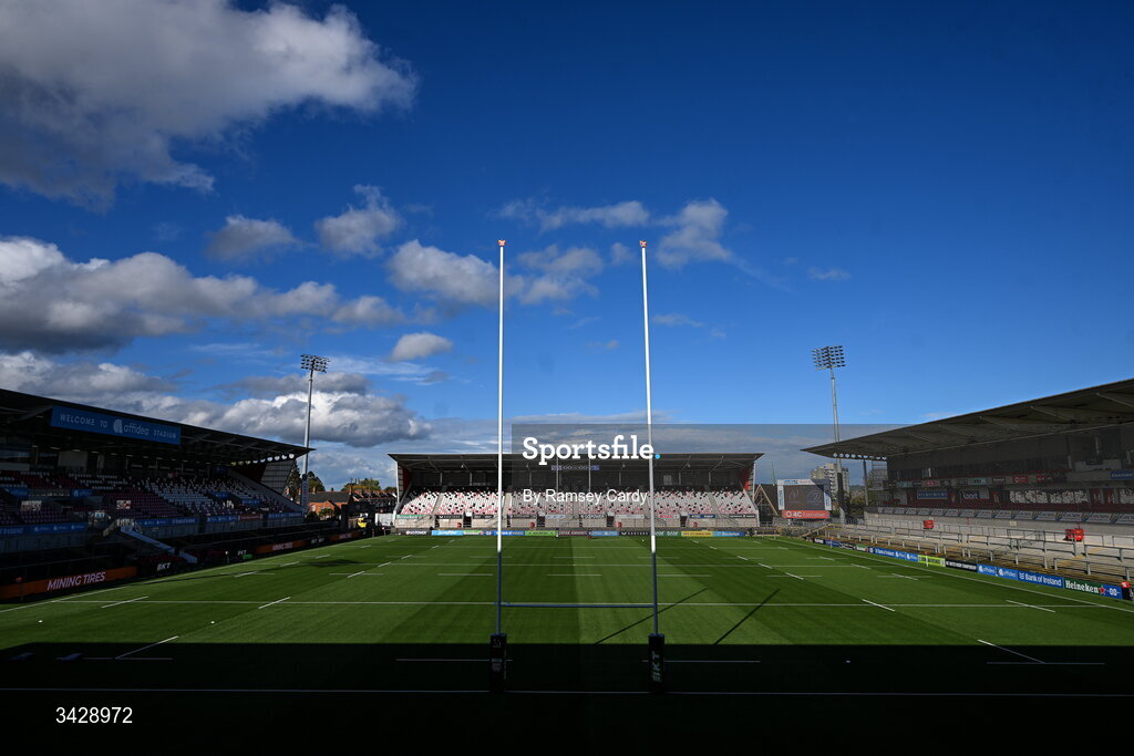 17 April 2026; A general view before the United Rugby Championship match between Ulster and Leinster at Affidea Stadium in Belfast. Photo by Ramsey Cardy/Sportsfile