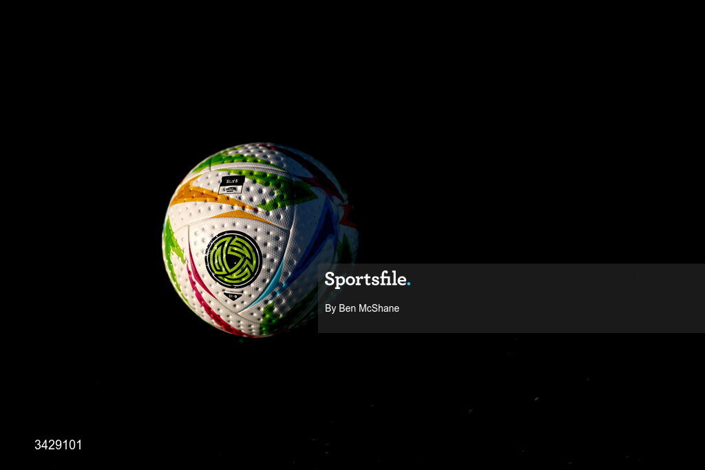 17 April 2026; A matchball is seen before the SSE Airtricity Men's Premier Division match between Dundalk and Galway United at Oriel Park in Dundalk, Louth. Photo by Ben McShane/Sportsfile
