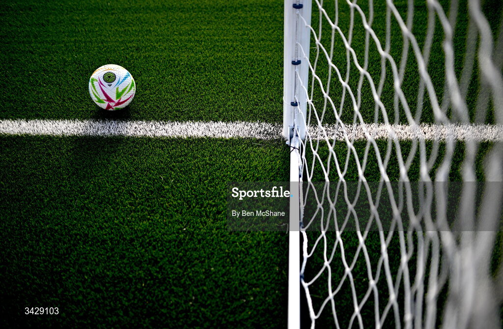 17 April 2026; A matchball is seen before the SSE Airtricity Men's Premier Division match between Dundalk and Galway United at Oriel Park in Dundalk, Louth. Photo by Ben McShane/Sportsfile