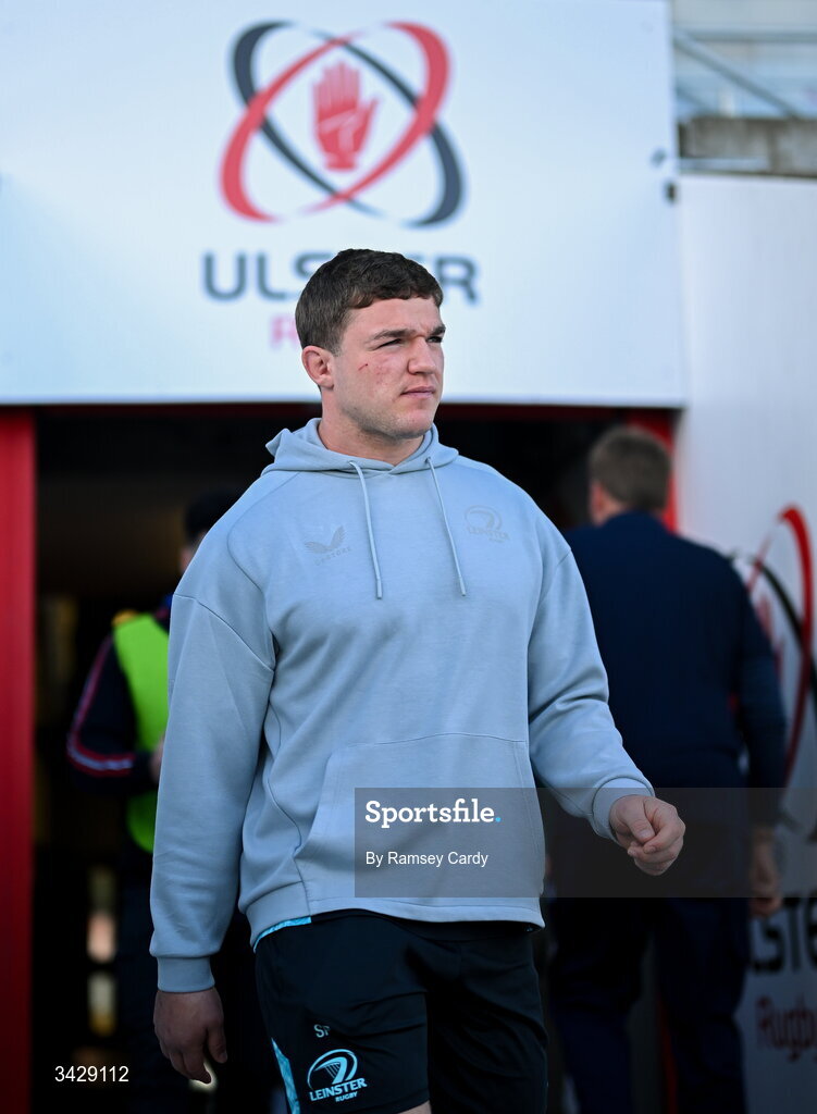 17 April 2026; Scott Penny of Leinster before the United Rugby Championship match between Ulster and Leinster at Affidea Stadium in Belfast. Photo by Ramsey Cardy/Sportsfile