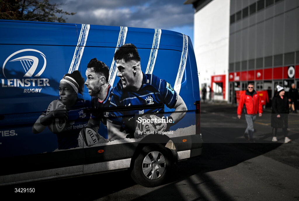 17 April 2026; Supporters arrive before the United Rugby Championship match between Ulster and Leinster at Affidea Stadium in Belfast. Photo by David Fitzgerald/Sportsfile