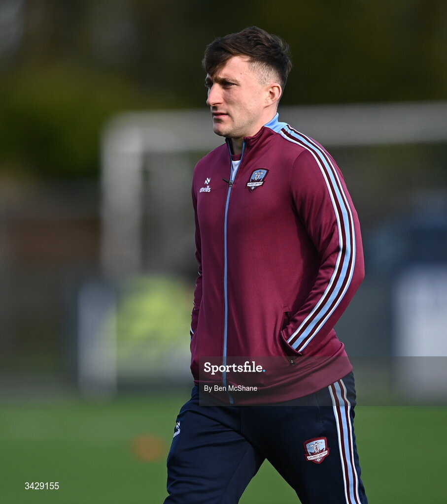 17 April 2026; Ed McCarthy of Galway United before the SSE Airtricity Men's Premier Division match between Dundalk and Galway United at Oriel Park in Dundalk, Louth. Photo by Ben McShane/Sportsfile