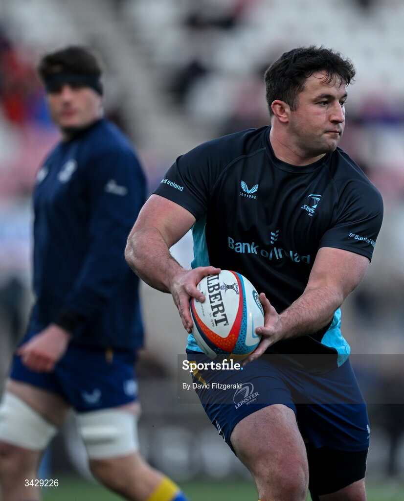 17 April 2026; Thomas Clarkson of Leinster before the United Rugby Championship match between Ulster and Leinster at Affidea Stadium in Belfast. Photo by David Fitzgerald/Sportsfile