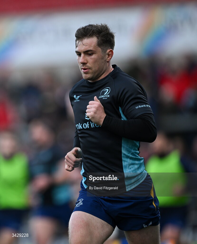 17 April 2026; Luke McGrath of Leinster before the United Rugby Championship match between Ulster and Leinster at Affidea Stadium in Belfast. Photo by David Fitzgerald/Sportsfile