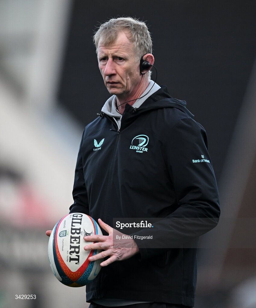 17 April 2026; Leinster head coach Leo Cullen before the United Rugby Championship match between Ulster and Leinster at Affidea Stadium in Belfast. Photo by David Fitzgerald/Sportsfile
