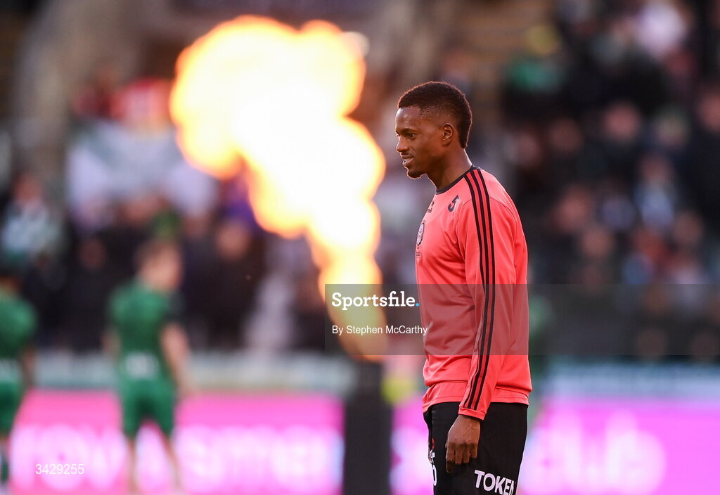 17 April 2026; Sadou Diallo of Bohemians before the SSE Airtricity Men's Premier Division match between Shamrock Rovers and Bohemians at Tallaght Stadium in Dublin. Photo by Stephen McCarthy/Sportsfile
