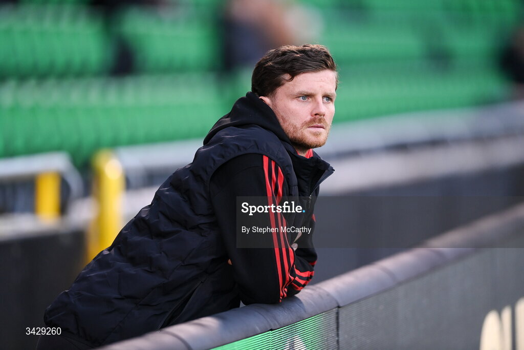 17 April 2026; Suspended Bohemians player Adam McDonnell before the SSE Airtricity Men's Premier Division match between Shamrock Rovers and Bohemians at Tallaght Stadium in Dublin. Photo by Stephen McCarthy/Sportsfile