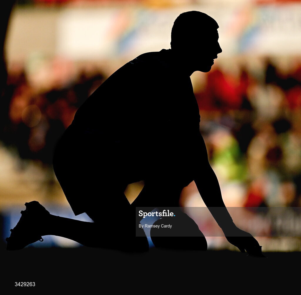 17 April 2026; Sam Prendergast of Leinster before the United Rugby Championship match between Ulster and Leinster at Affidea Stadium in Belfast. Photo by Ramsey Cardy/Sportsfile