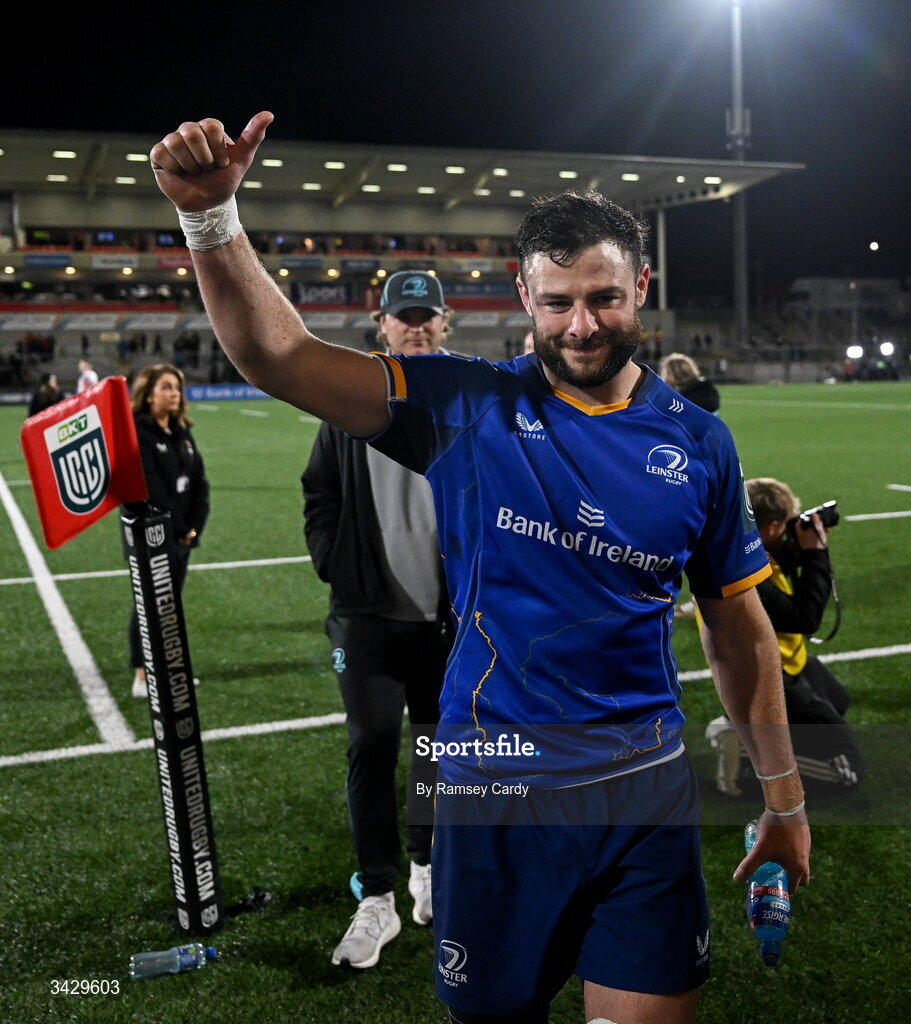 17 April 2026; Robbie Henshaw of Leinster after the United Rugby Championship match between Ulster and Leinster at Affidea Stadium in Belfast. Photo by Ramsey Cardy/Sportsfile